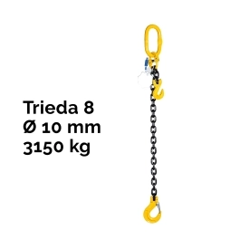 Jednopramenný řetězový vazák, oko-hák, zkracovač, nosnost 3150 kg, G8-10, Certifikát, ČŽ